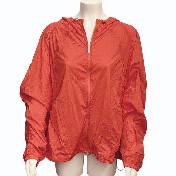 Athleta Expedition Hike Shell Jacket Womens Plus 2X Vermillion Orange Gorpcore - Picture 1 of 9